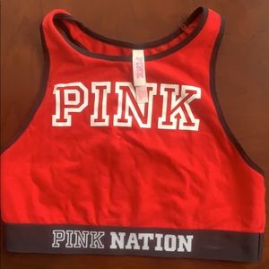 Pink sports bra